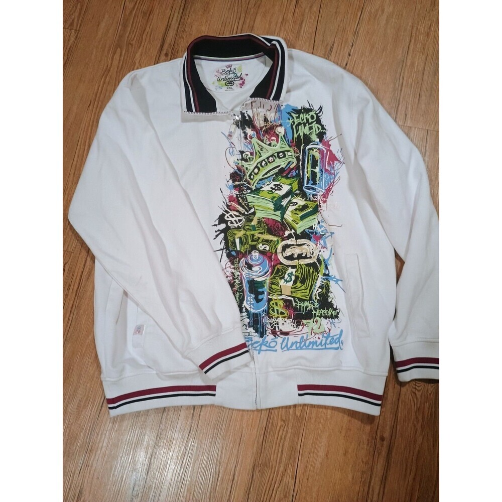 Y2K Ecko Unlimited White Jacket Men’s Size XXL KING /Crown